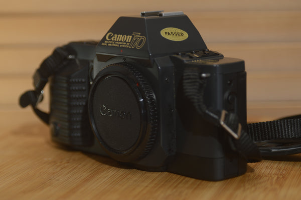 Vintage Canon T70 35mm SLR Camera. Fantastic starter camera, taking Canon FD lenses - Rewind Cameras 