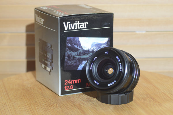 Boxed Vivitar 24mm f2.8 MC Canon FD Fit lens. Fantastic condition vintage wide angle lens