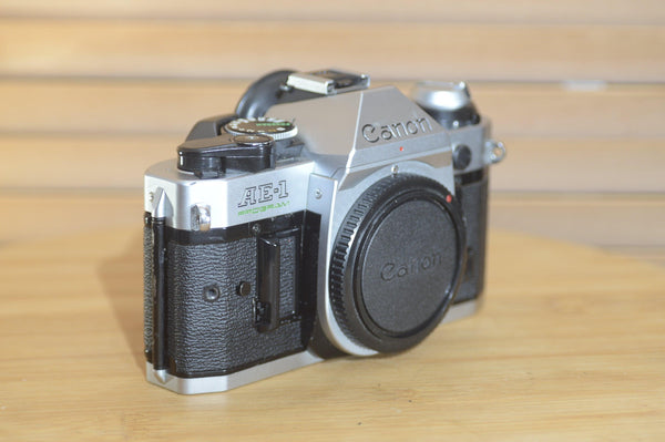 Gorgeous Canon AE1 P 35mm SLR body alone. Pair it with FD lens and away you go - Rewind Cameras 