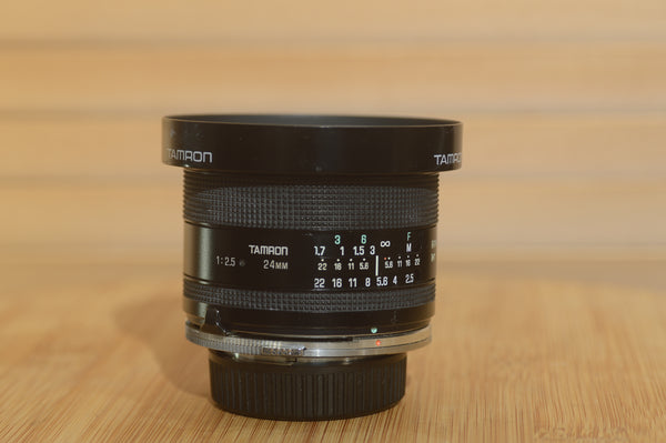 Stunning Tamron OM fit 24mm f2.5 lens. Excellent, fast super wide angle lens. - Rewind Cameras 