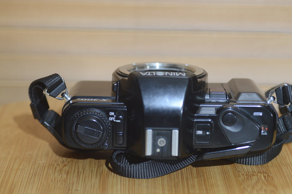 Vintage Black Minolta X-300s 35mm SLR Camera. - Rewind Cameras 