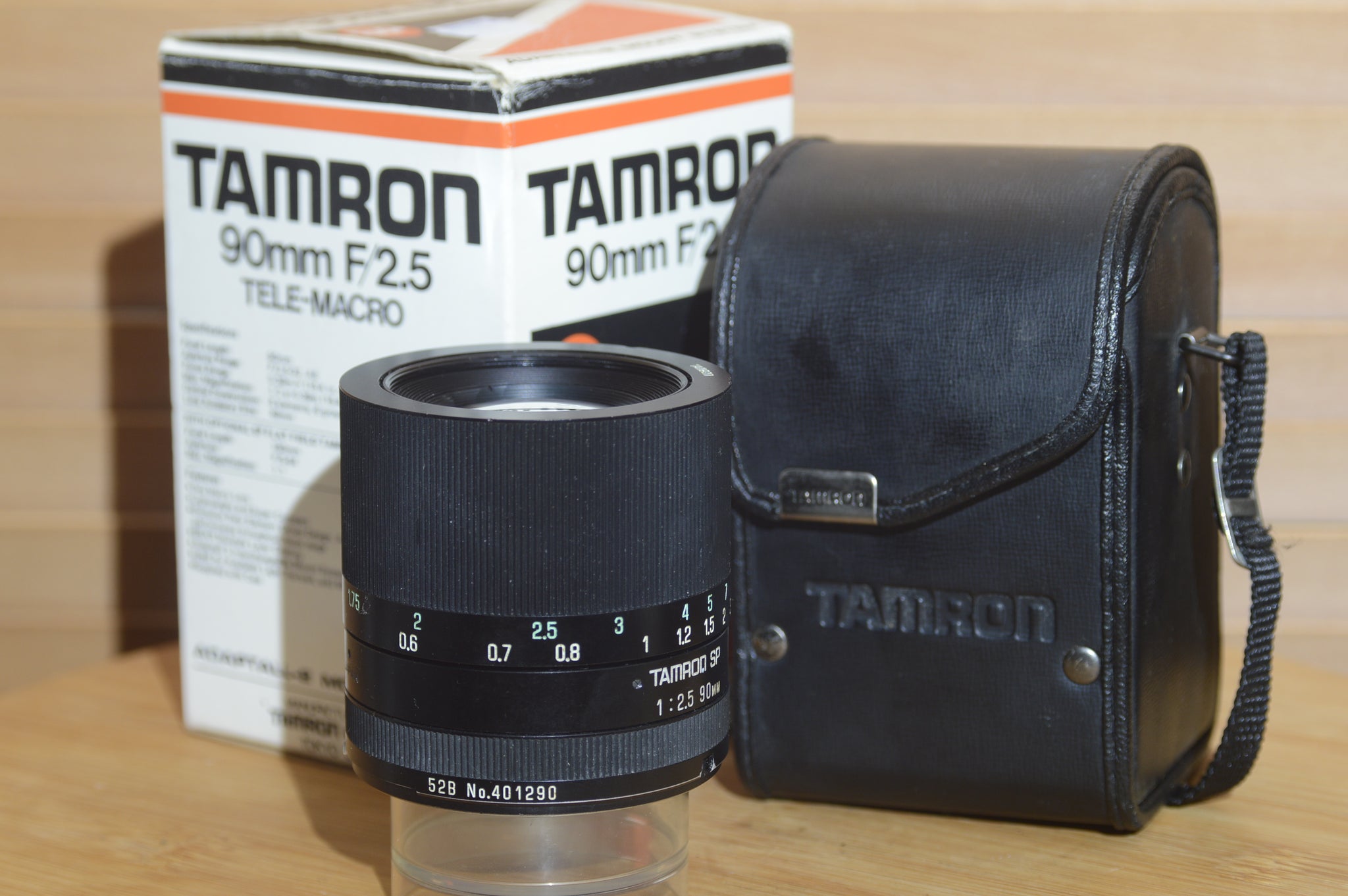 Rare Boxed Vintage Tamron 90mm f2.5 Macro SP Lens Adaptall 2. Fantastic condition.