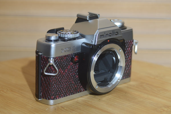 Minolta XG-1 camera with custom leatherette. Fantastic Starter Camera - Rewind Cameras 