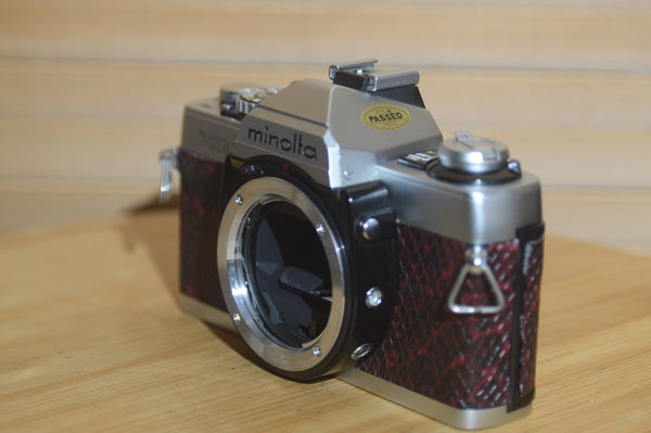 Minolta XG-1 camera with custom leatherette. Fantastic Starter Camera - Rewind Cameras 