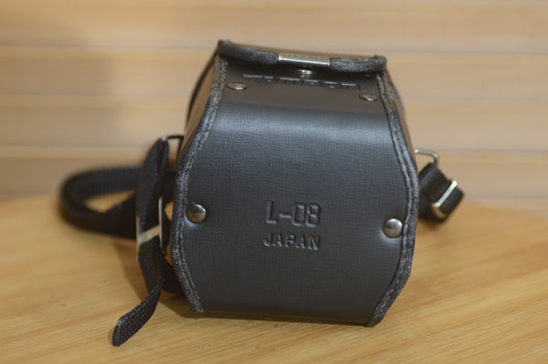 Vintage Tamron L-08 Adaptall 2 Hard Leather Lens Case. Perfect for protecting your Vintage lenses. - Rewind Cameras 