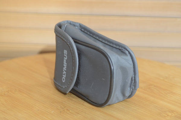 Olympus Silver Compact 35mm Camera Case. Excellent way to protect your camera - Rewind Cameras 