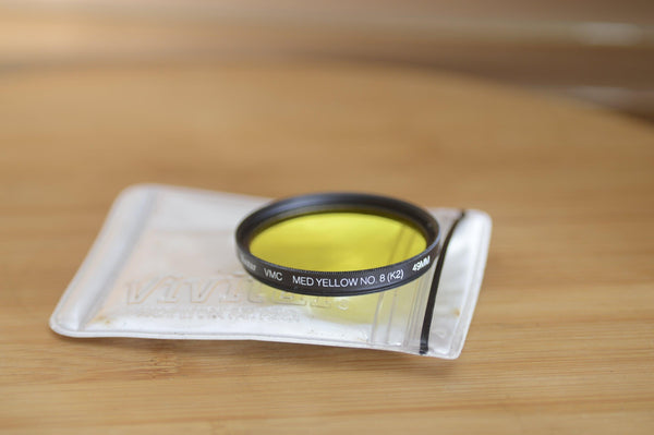 Vivitar VMC Med Yellow (K2) 49mm lens filter in Original case. Perfect for making clouds pop - Rewind Cameras 