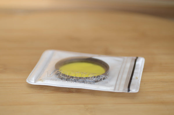 Vivitar VMC Med Yellow (K2) 49mm lens filter in Original case. Perfect for making clouds pop - Rewind Cameras 