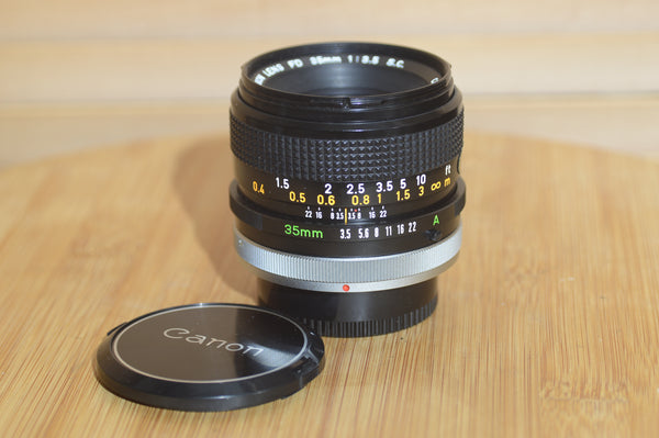 Vintage Canon FD 35mm f3.5 Wide Angle Lens. Almost Mint Condition!