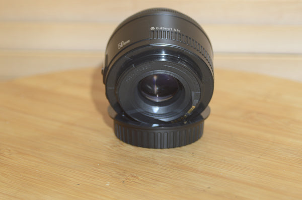 Canon EF 50mm f1.8 2 Lens. An impeccable lens. Perfect for EOS 35mm or digital EF fit.