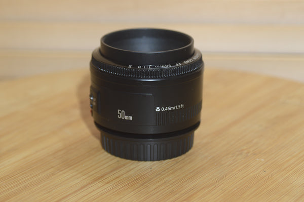 Canon EF 50mm f1.8 2 Lens. An impeccable lens. Perfect for EOS 35mm or digital EF fit.