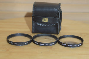 Hoya 52mm Magnification Lens Filter Pack. Including +1, +2 and +4 in Case - Rewind Cameras 