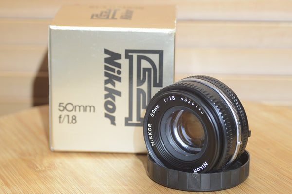 Boxed Nikon Nikkor 50mm f1.8 lens. Fantastic condition vintage lens