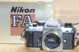 Boxed Vintage Nikon FA 35mm Film Camera with Nikon Strap.