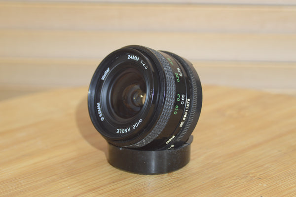 Vivitar 24mm f2.8 MC Nikon AI Fit lens. Good condition vintage wide angle lens