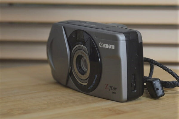 Vintage Canon Sure Shot Z70w Compact Camera with case. Perfect, lightweight 35mm to put in a pocket, bag or belt loop. - RewindCameras quality vintage cameras, fully tested and serviced