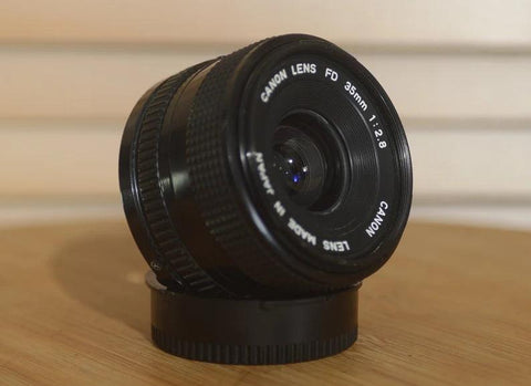 Vintage Canon FD 35mm f2.8 lens. This is a beautiful wide angle lens in superb condition! - Rewind Cameras 