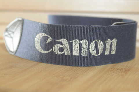 Blue Canon EOS Vintage strap. A lovely addition to your Canon set up. - RewindCameras quality vintage cameras, fully tested and serviced