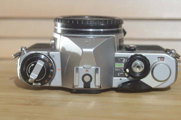 Fantastic Pentax ME 35mm SLR (Body Only). LED light meter system. Lovely condition for its age! Perfect Camera for beginners! - RewindCameras quality vintage cameras, fully tested and service