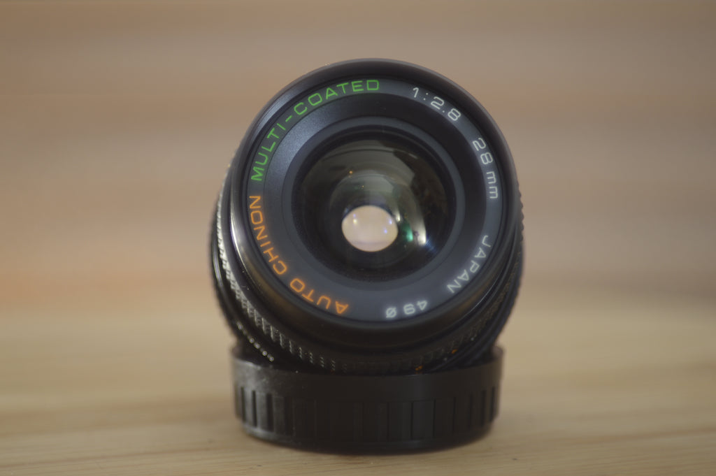 Chinon PK 28mm 2.8 Auto MC Wide Angle Lens. Great sharp bright prime l –  Rewind Cameras