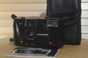 Vintage Hanimex 35 HF Motor 35mm Compact Camera. Comes with Case and Instructions - RewindCameras quality vintage cameras, fully tested and serviced