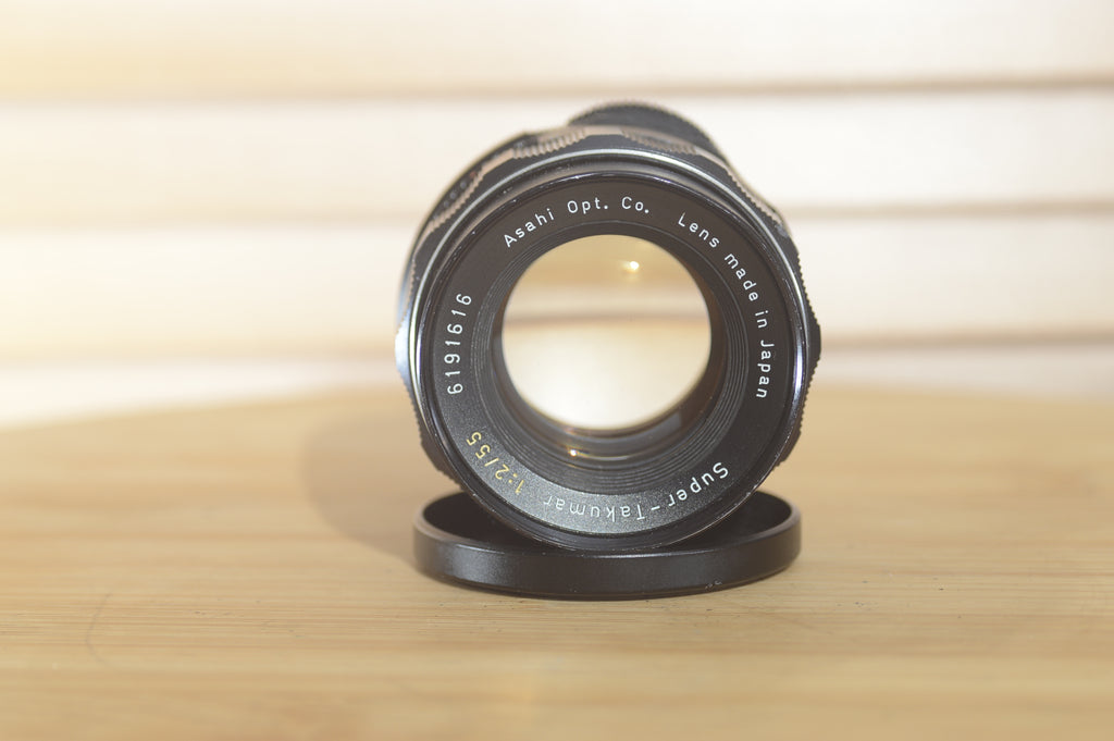 Super Takumar Asahi 55mm f2 M42 Pentax lens. Perfect for full