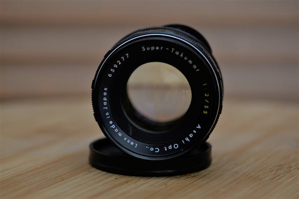 Beautiful Super Takumar SMC 55m f2 lens M42 lens . Gorgeous lens to add to your collection. - RewindCameras quality vintage cameras, fully tested and serviced