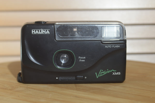 Halina Vision XMS Auto Flash 35mm point and shoot compact camera. - RewindCameras quality vintage cameras, fully tested and serviced