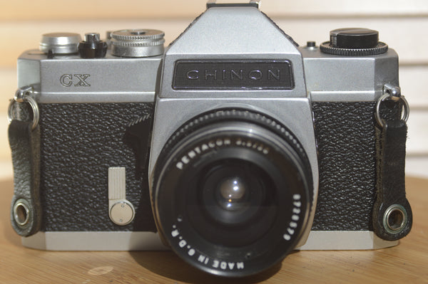 Chinon CX 35mm camera with Pentacon 30mm f3.5 lens And Instruction Manual. Great first camera. - RewindCameras quality vintage cameras, fully tested and serviced