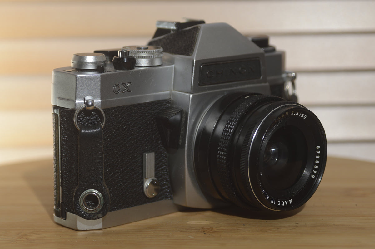 Chinon CX 35mm camera with Pentacon 30mm f3.5 lens And Instruction Man ...