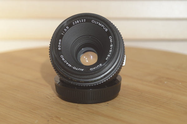 Amazing Olympus OM 50mm f3.5 Macro lens. This is a fantastic macro lens and very hard to come by! - RewindCameras quality vintage cameras, fully tested and serviced