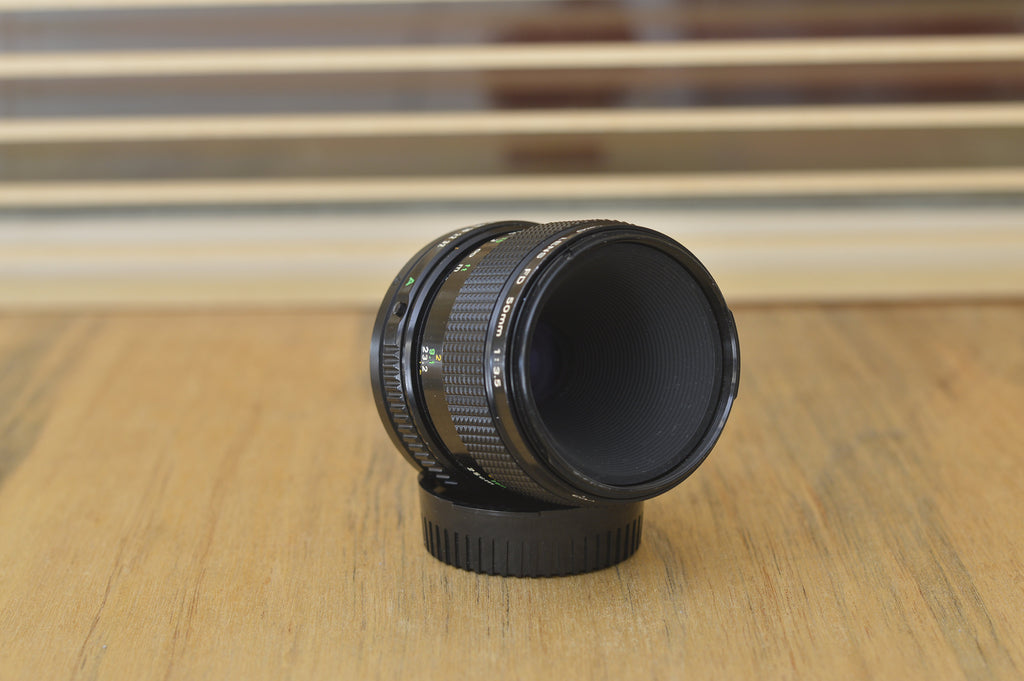 Canon FD 50mm 1:3.5 Macro lens. This is a fantastic macro lens and 