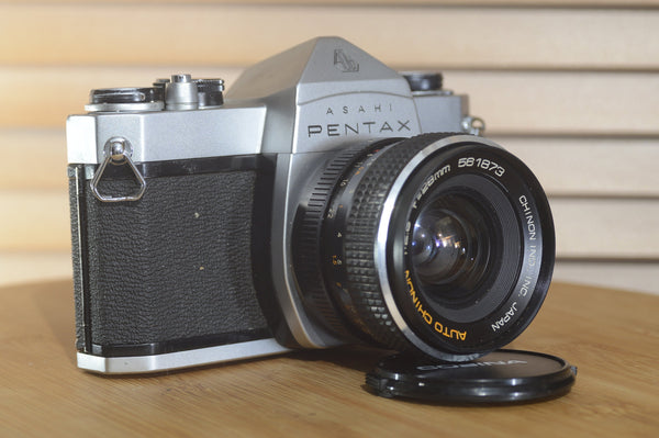 Asahi Spotmatic SP 500 with Chinon 28mm f2.8 lens. These are super collectable now - RewindCameras quality vintage cameras, fully tested and serviced